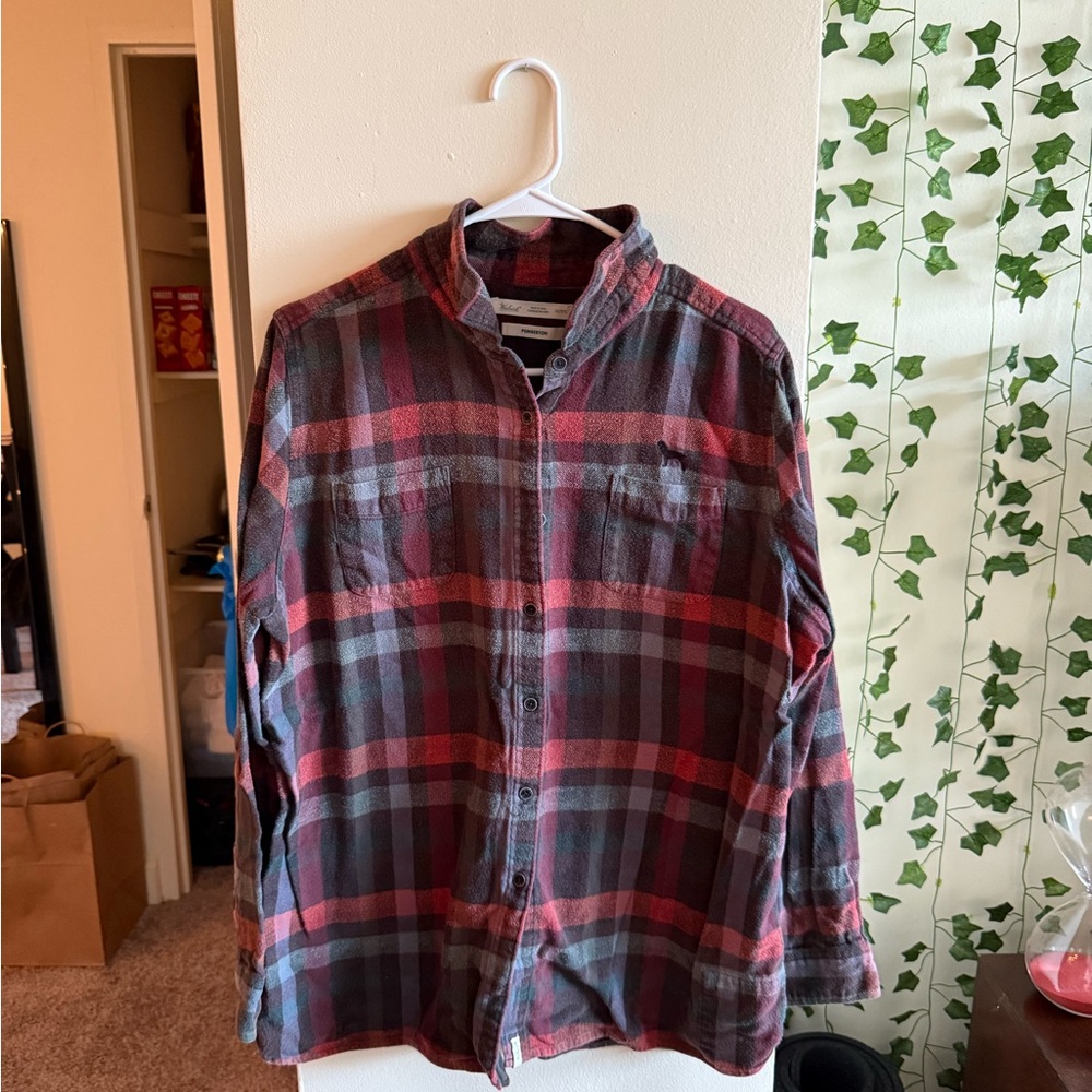 The Black Dog Red and Gray Plaid Men's Shirt